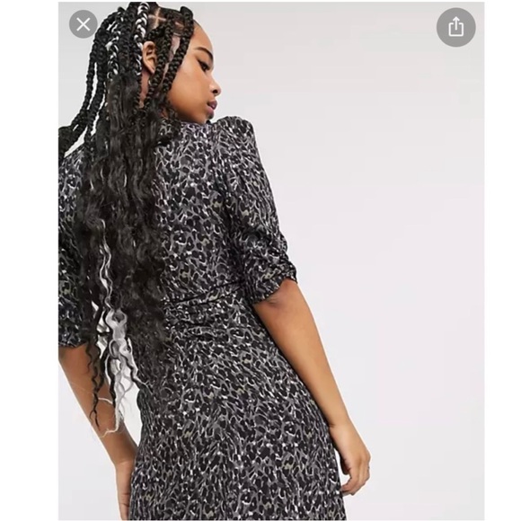 All Saints Josephine Leopard Print Midi Dress - Picture 7 of 14